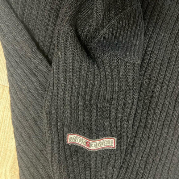 Triple 5 Soul Wool Blend Pull Over Sz XL Black, Quarter Zip. Logo Patch - Picture 3 of 7